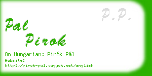 pal pirok business card